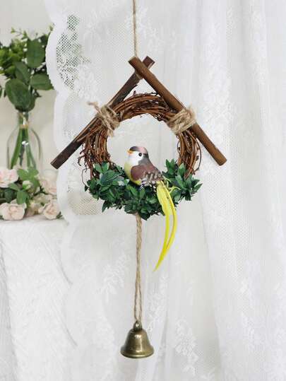 1pc Bird Decor Wind Chime, Modern Rattan Wall Hanging Charm For Home Decor,Home Decor ,Room Decor,Wall Decor