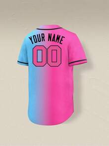 Customized Baseball Jersey Add Any Name And Number On Jersey Front & Back,Custom Halloween Christmas Holiday Gift - Pink - View 3