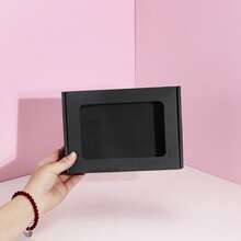 10 hộp giấy cửa sổ, hộp đóng gói chuyển phát nhanh, vật liệu đóng gói, hộp quà tặng, hộp giấy gợn sóng, thùng carton bưu chính - màu đen - Xem 10