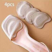 4pcs Self-Adhesive Shoe Insoles, Anti-Slip Front Pads, High Heel Forefoot Pads, Pain Relief, Sweat Absorption And Breathability, Firm Fit