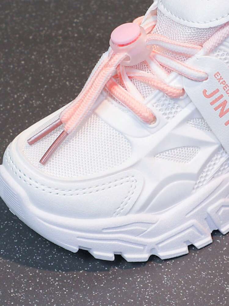 1 par Zapatos deportivos de suela gruesa para niñas, nuevos modelos 2025 de zapatillas casuales de suela blanda, adecuados para actividades al aire libre, escuela y fiestas, para primavera/otoño - Rosa - Añade 6