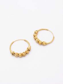 Gold Tone Large Hoop Earrings, Suitable For Pierced Ears, Gold Earrings, Pierced Jewelry, Women/Girls Accessories, Jewelry Gift - Gold - View 7