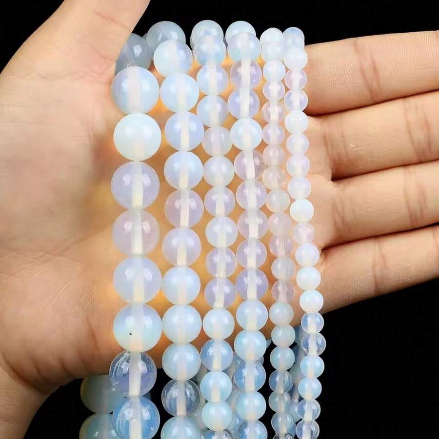 Natural Stone Beads Pink Crystal Agate Citrine Quartz Loose Beads For Jewelry Making Bracelet Stone Beads DIY Accessorie 4 6 8 10mm - Opal - View 1