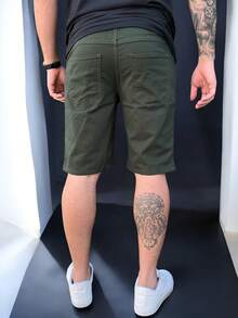Men's Twill Bermuda Shorts Men's Casual Sport Bermuda Shorts - 軍綠色 - 查看 4