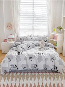 4PCS (1PC Duvet Cover+1PC Bed Sheet+2PCS Pillowcase) Student Dormitory Bunk Bed. - Multicolor - View 23