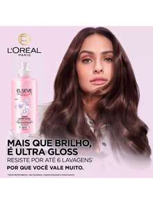 Creme para Pentear Super Gloss Loréal Paris Elseve Glycolic Gloss 250ml - Rosa Bebê - Visão 5