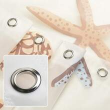 1 pièce Rideau de douche étanche en forme d'étoile de mer avec crochets, accessoire de salle de bain en PEVA plastique, décoration de salle de bain, décoration d'automne, accessoires de salle de bain, rentrée scolaire