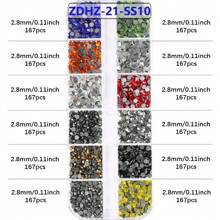 worthofirst 2000-2400 piezas/caja Cristal multicolor rhinestone 2,8 mm/3,8 mm con dorado para planchar en ropa, bolsas, decoración DIY