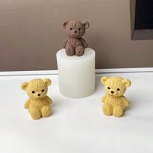 Molde de Vela 3D Urso Fofo, Mini Molde de Vela Perfumada de Urso de Pelúcia DIY, Decoração, Molde de Silicone, Artesanato, Molde de Vela de Cristal Epóxi, Sabonete