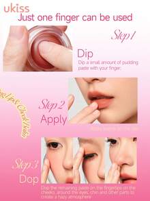 ukiss Crema para labios y mejillas tipo pudín, barro para mejillas y labios, rubor cremoso para mejillas, textura de crema tipo pudín glutinoso, pintalabios mate aterciopelado y suave, de alto pigmento, de larga duración, ligero, labial líquido, suave, de larga duración, maquillaje diario - #P01 Pomelo dulce y esponjoso - Ver 4