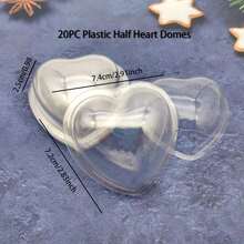 Alinacutle 20/40 piezas Portacandys de plástico con forma de corazón transparente de media cúpula para DIY, caja de regalo, San Valentín, estuche de caramelos, tarjetas de manualidades, regalos de festivales