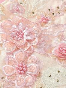 Easisim Newborn Baby Girl Outfit One Piece Lace Backless Tutu Bodysuit Romper Clothes - Màu be - Xem 4