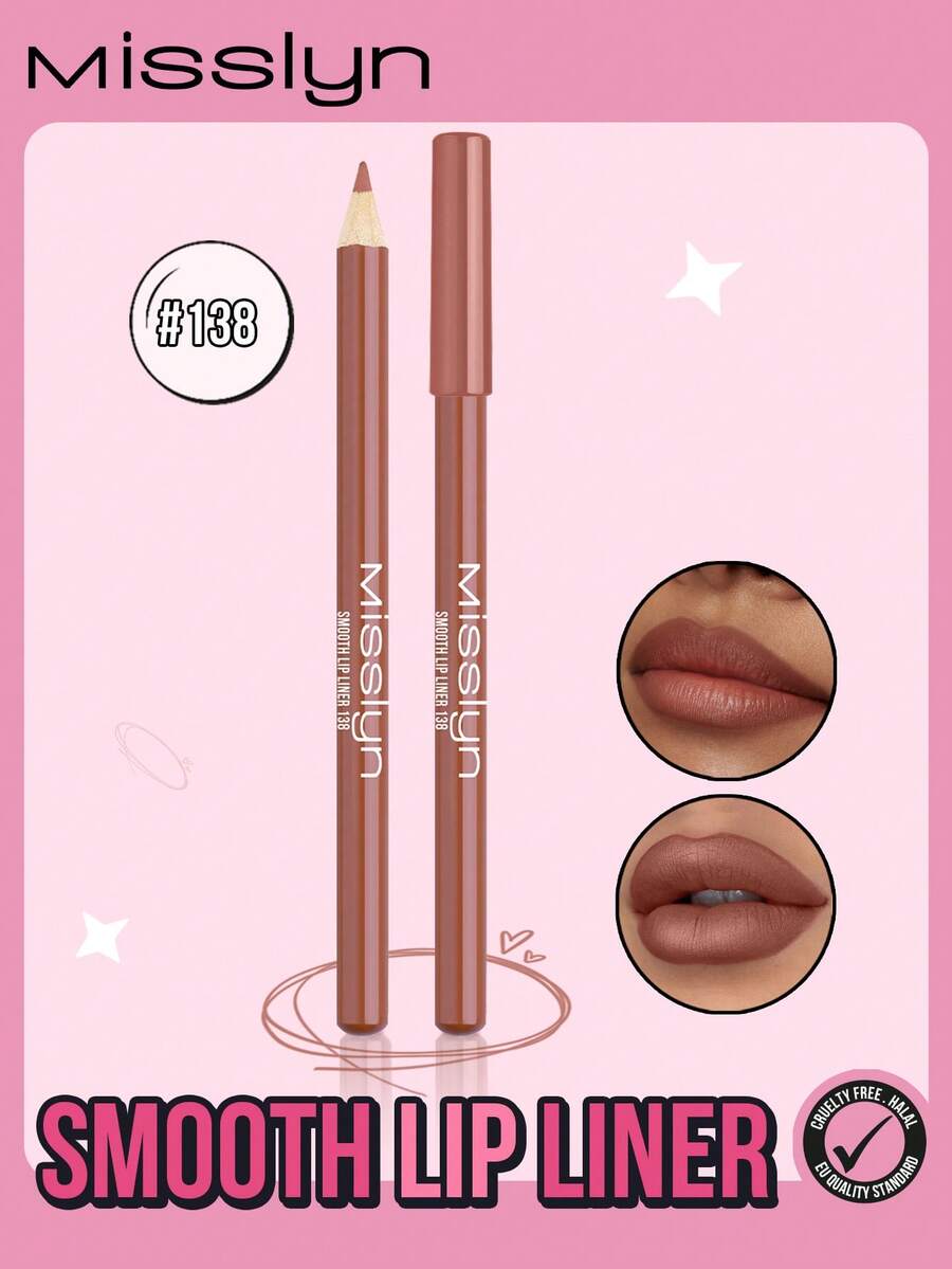 Misslyn Smooth Lip Liner Pencil, Long-Lasting Color, Intense Lip Shade, Glides On Easily, Lip Liner, Y2K Makeup, Party Beach Travel Camping Outdoor Gift, Rose Fashion Girl New Year Cosmetics - 138 - 查看 1
