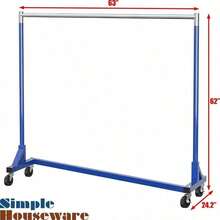 Perchero industrial HONGBING de grado industrial con base Z, capacidad de carga de 400 lb y barra extra larga de 62"