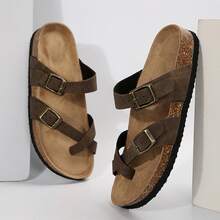 Comfortable Women's Cork Footbed Sandal With Adjustable Buckle For Summer Beach Sandals - 復古駝色 - 查看 6
