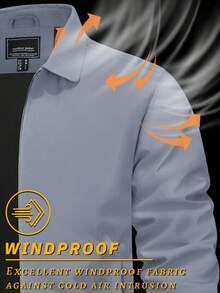 KEFITEVD Men's Lightweight Water Resistant Windbreaker Full Zip Up Laydown Collar Jackets Light Casual Coat With Zip Pockets - Màu Xám nhạt - Xem 4