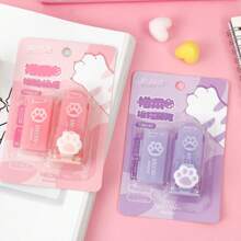 1pc Cat Paw Erasers With Refill, Pull-Out Style Eraser Set, School & Office Supplies, Pencil Eraser, Art Drawing Eraser, Gift For Teachers, Students, Friends