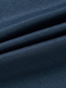 1PC Men Single Striped Trim Quarter Button Work Casual Polo Shirt, Boyfriend Gift - Grey - View 8