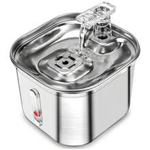 1 Pc 2.2L Stainless Steel Pet Water Fountain, Automatic (Power Adapter Not Included) - Multicolor - View 6