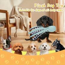 Pet Plush Squeaky Doll - Octopus Shell Shape Puzzle Food Hiding Design, Interactive Teeth Cleaning Chew Doll, Suitable For Medium & Small Cats & Dogs - Multicolor - View 8