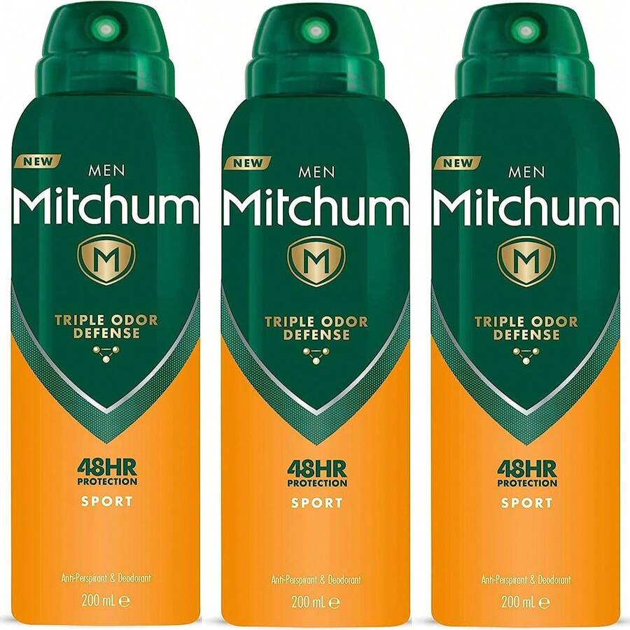 Mitchum Men Sport Triple Odour Defense Dedorant Body Spray 3 Pack - Clear - View 1
