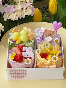 2pcs/4pcs 9-Grid/4-Grid/6-Grid Transparent Lid Dessert Boxes, White/Brown Baking Food Packaging Boxes Suitable For Mini Cupcakes, Chocolates, Birthday Party, Wedding, Holiday Sweets, Cookies, Candies, Small Snacks - Multicolor - View 5