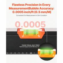 4-Piece Torpedo Level, 48/24/16/10 Inch Box Level Set, Fluorescent Lighted Bubble Bottle Ruler For 45/90/180 Degrees, Aluminum Alloy Magnetic Level Tool, Shockproof (Only 10 Inch Is Magnetic) - 48/24/16/10 Inch Box Level Set - View 2