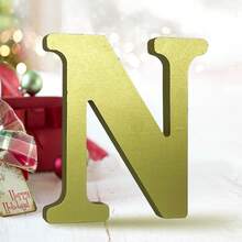 1 sản phẩm trang trí bằng gỗ, thiết kế chữ cái, đồ thủ công trang trí nhà - Vàng - Xem 18