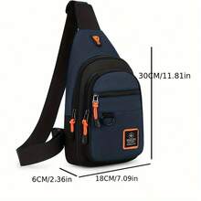 Bolsa de hombro para ocio al aire libre, senderismo y bicicleta para hombres, bolsa bandolera deportiva impermeable, mochila de viaje, bolsa de pecho para hombres - Negro - Ver 4