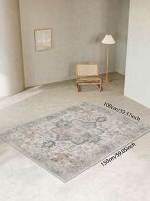 复古欧洲波西米亚东方水晶天鹅绒地毯，全面覆盖升级面料和材料，精致清晰的装饰地毯，适用于卧室、客厅、更衣室、育儿室和多功能室，易于清洁的家用装饰地毯，异国情调的复古风格