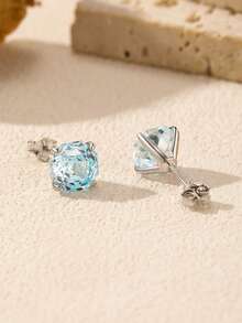 Pendientes de moda elegantes para mujer, aptos para uso diario - Celeste - Ver 5