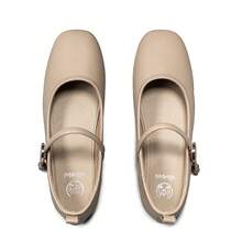 WEIDE Zapatos De Baile De SalóN Para Mujer – DiseñO Elegante Tipo Ballet Con Cintas Y Punta Redonda. - Beis - Ver 5