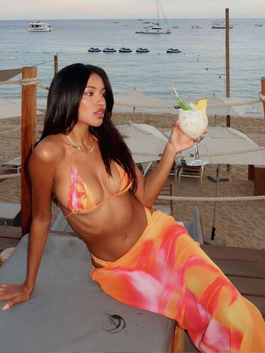 3 件套性感印花女士比基尼泳衣，欧美风格 - 彩色 - 查看 1