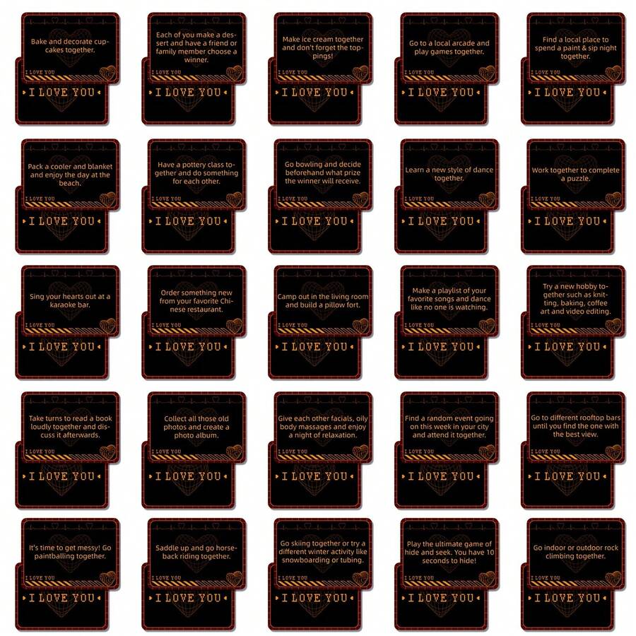 1 Box Of 50pcs Couple Interactive Game Cards, Perfect For Valentine's Day And Parties, Desktop Decor Crafts - Multicolor - View 1