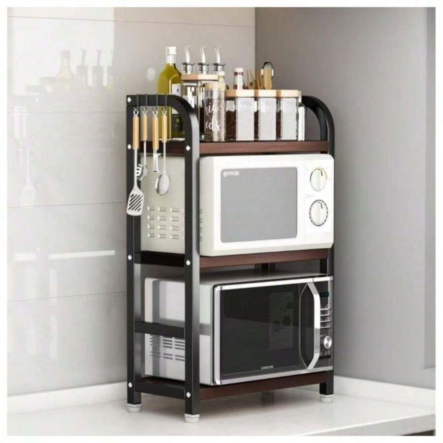 1pc Kitchen Spice Rack, Countertop Storage Organizer, No-Drill Seasoning Shelf