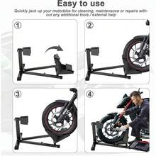 VA-Cerulean Motorradständer für 17-21", 90-130 mm Vorderrad, Motorradwippe, Transportständer, einstellbare Motorradwippe aus Stahl, als Transportständer und Montageständer - Farbe - Übersicht 5