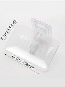 1 件装透明粘性壁挂式肥皂盒无需钻孔塑料肥皂架适用于浴室