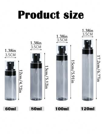 1/2/3/4个装纳米喷雾瓶，保湿喷雾，乳液，香水，酒精喷雾小包装瓶，60/80/100/120毫升便携式小包装瓶，适合飞机登机、重复使用、方便携带，旅行，购物，返校季，便携式，化妆品，面部保湿管理，珠宝盒，收纳袋，化妆刷架，刷子架，香水收纳盒，化妆包，女士礼物，圣诞礼物，女士礼品创意