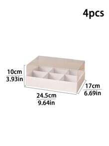 2pcs/4pcs Multicompartment Dessert Box With Transparent Lid & Dividers, 6-Slot 9-Slot Cupcake Box Suitable For Mini Cupcakes, Chocolate Dipped Strawberries, Brownies & Snacks, Suitable For Wedding, Holiday, Birthday Party Dessert Packaging