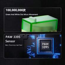 Ratón inalámbrico AJAZZ AJ159PRO con nuevo sensor PAW3395, baja latencia, base de carga magnética, batería de 400 mAh, DPI de 26000, peso ligero de 56g, adecuado para manos pequeñas y medianas, apto para juegos de esports y oficina - Multicolor - Ver 7