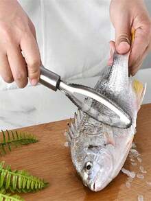 1pc Stainless Steel Double-Sided Fish Scale Remover, Kitchen Tool - Multicolor - View 6
