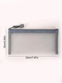 1 pieza Estuche de lápices de malla personalizado con transferencia térmica, estuche de almacenamiento de papelería con cremallera, accesorios de escritorio para oficina y aula, bolsa de almacenamiento de artículos escolares, artículos esenciales de vuelta a la escuela, suministros navideños