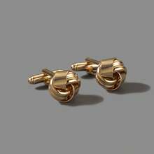 1 Pair Fashion Casual Minimalist Stainless Steel Twist Cufflinks, Suitable For Groom & Groomsmen Tuxedo Shirt Wear At Weddings, Parties, Father's Day Gift - Mahua - View 2