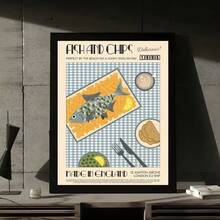 1 件/3 件墙面艺术海报复古咖啡香蕉船寿司拉面复古韩国美食海报精美客厅酒吧美学装饰墙面装饰无框/有框帆布艺术厨房装饰 - 彩色 - 查看 14