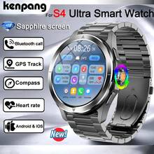 KENPANG 2025 NEW S4 Ultra Outdoor Sports Men's Smart Watch, 1.53inch AMOLED Full Touch Screen ,NFC Control, GPS Trajectory, Compass, Multiple Sports Modes, Heart Rate/Sleep Fitness Tracker, And Water-Proof Bluetooth Call .Smartwatches Compatible With IPhone And Android Phones, The Best Gift For Boyfriends.