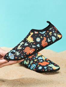 1 双户外沙滩防滑休闲透气卡通动物印花可爱女孩瑜伽/健身/舞蹈鞋 - 黑色 - 查看 6