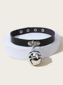 2pcs/Set Punk Rock Leather Mask Bells Pendant Necklace Cosplay Props Prom - Multicolor - View 2