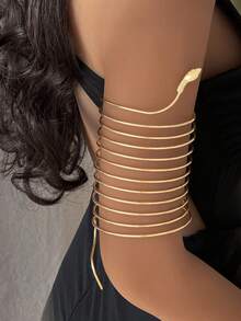 1pc Multi Pattern Optional Women's Armband, Butterfly, Flower, Snake Shaped, Hollow Opening Armband, Suitable For Daily Wear And Vacation Wear