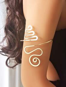 1pc Multi Pattern Optional Women's Armband, Butterfly, Flower, Snake Shaped, Hollow Opening Armband, Suitable For Daily Wear And Vacation Wear