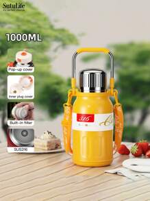 Botella de agua aislada al vacío de acero inoxidable 316, capacidad de 800ml/1000ml/1500ml, unisex, para exteriores, viajes, automóvil, portátil y de vuelta al colegio